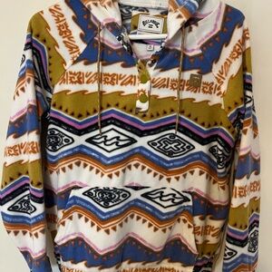 Billabong Colorful Geometric Cowl Neck Sweater